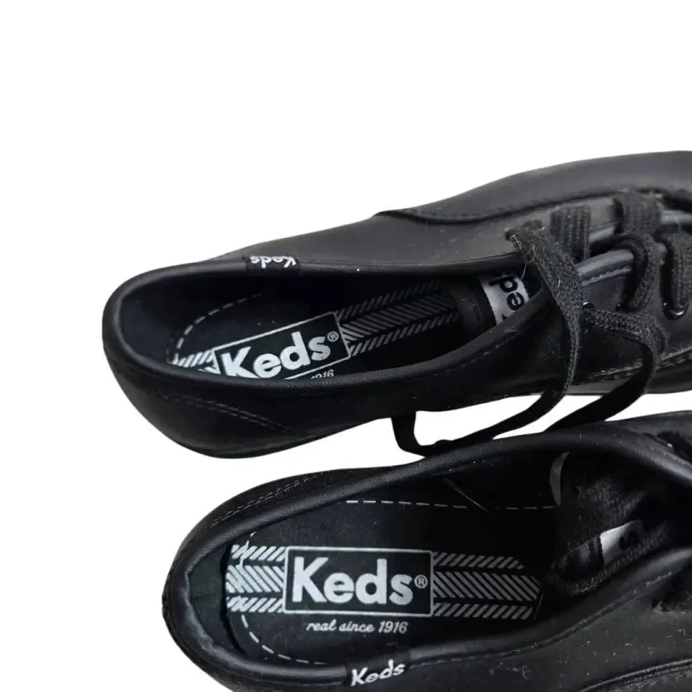 Keds Champion Originals Leather Lace Up Sneakers Black KY41015E, size 4